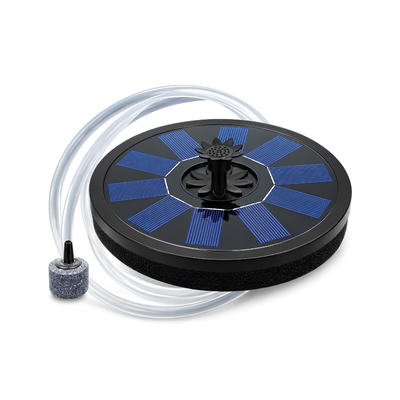 5V floating solar powered air pump and pond aerator with hose and air stone for small fish ponds, aquariums and water features