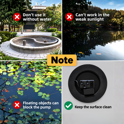 7V 1.4W Floating Solar Fountain for ponds, bird baths, garden water features and outdoor fountains