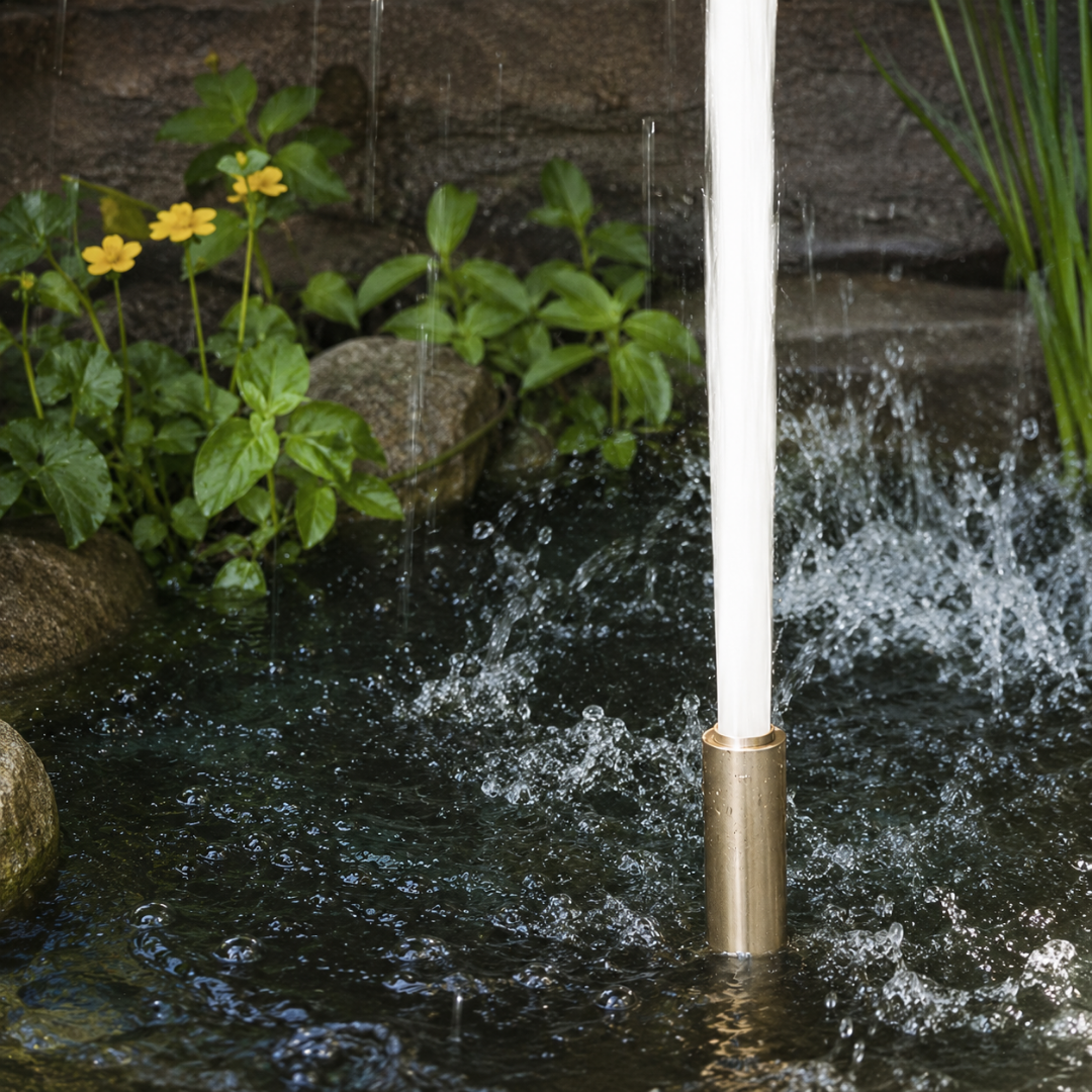 Frost Shape Fountain Nozzle for creating aerated frothy water displays in ponds, garden fountains and decorative water features
