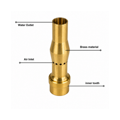 Frothy Aerated Fountain Nozzle for creating soft, highly aerated water displays in ponds, garden fountains and decorative water features