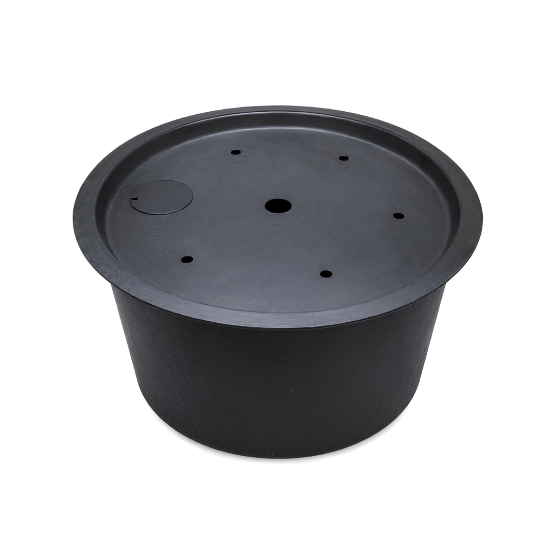 80cm round fiberglass hidden pondless water feature basin and underground fountain reservoir for bubbling rocks, pebble fountains and garden water features