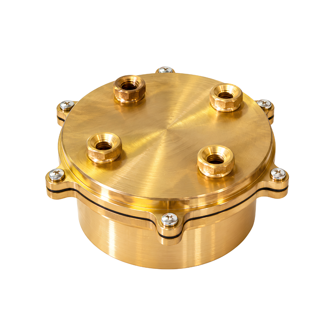 Shop the 4 Way Brass Junction Connector Box with IPX8 waterproof protection. Ideal for underwater electrical connections in fountains and water features.