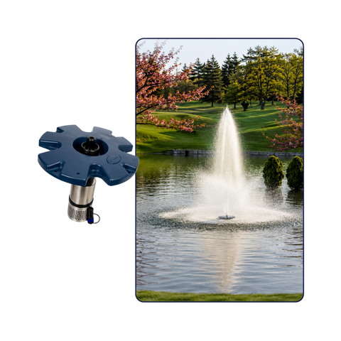 Large Floating Fountain for ponds, dams and lakes with decorative water spray displays and aeration