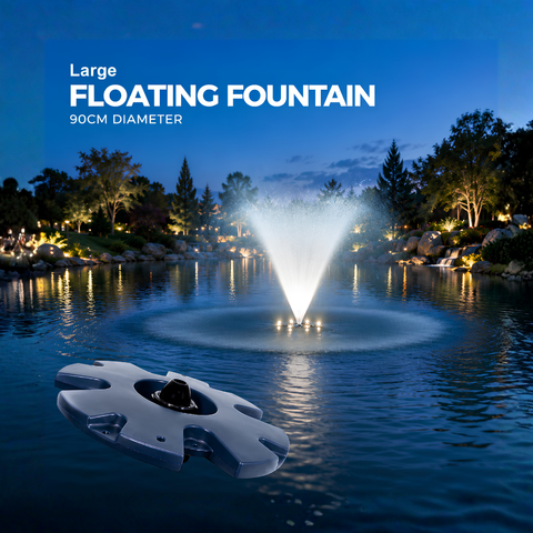 Large Floating Fountain for ponds, dams and lakes with decorative water spray displays and aeration