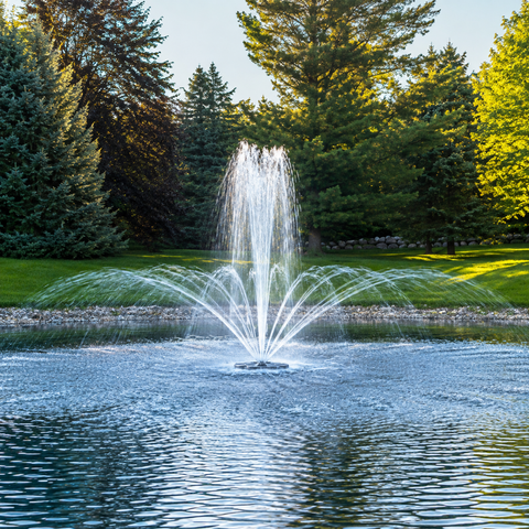 Large Floating Fountain for ponds, dams and lakes with decorative water spray displays and aeration