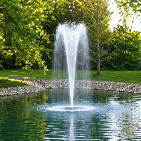 Large Floating Fountain for ponds, dams and lakes with decorative water spray displays and aeration