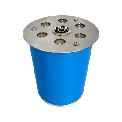 9W LED stainless steel deck jet light with 12mm fountain nozzle and flush-mounted design for pools, fountains and illuminated water features