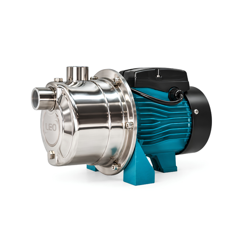 LEO AJM60S 0.6kW 0.8HP 220V stainless steel self-priming jet water pump with 2700L/h flow, 9m suction and 3.7 bar max pressure