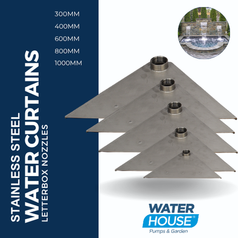 STAINLESS STEEL LETTERBOX WATER CURTAIN SPOUT