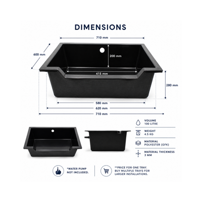 Lipped Pond Basin Waterfall - Stackable Water Feature Basin
