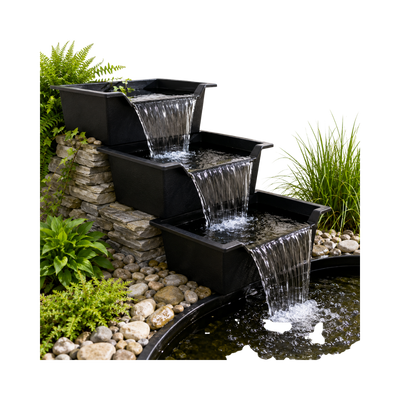 Lipped Pond Basin Waterfall - Stackable Water Feature Basin