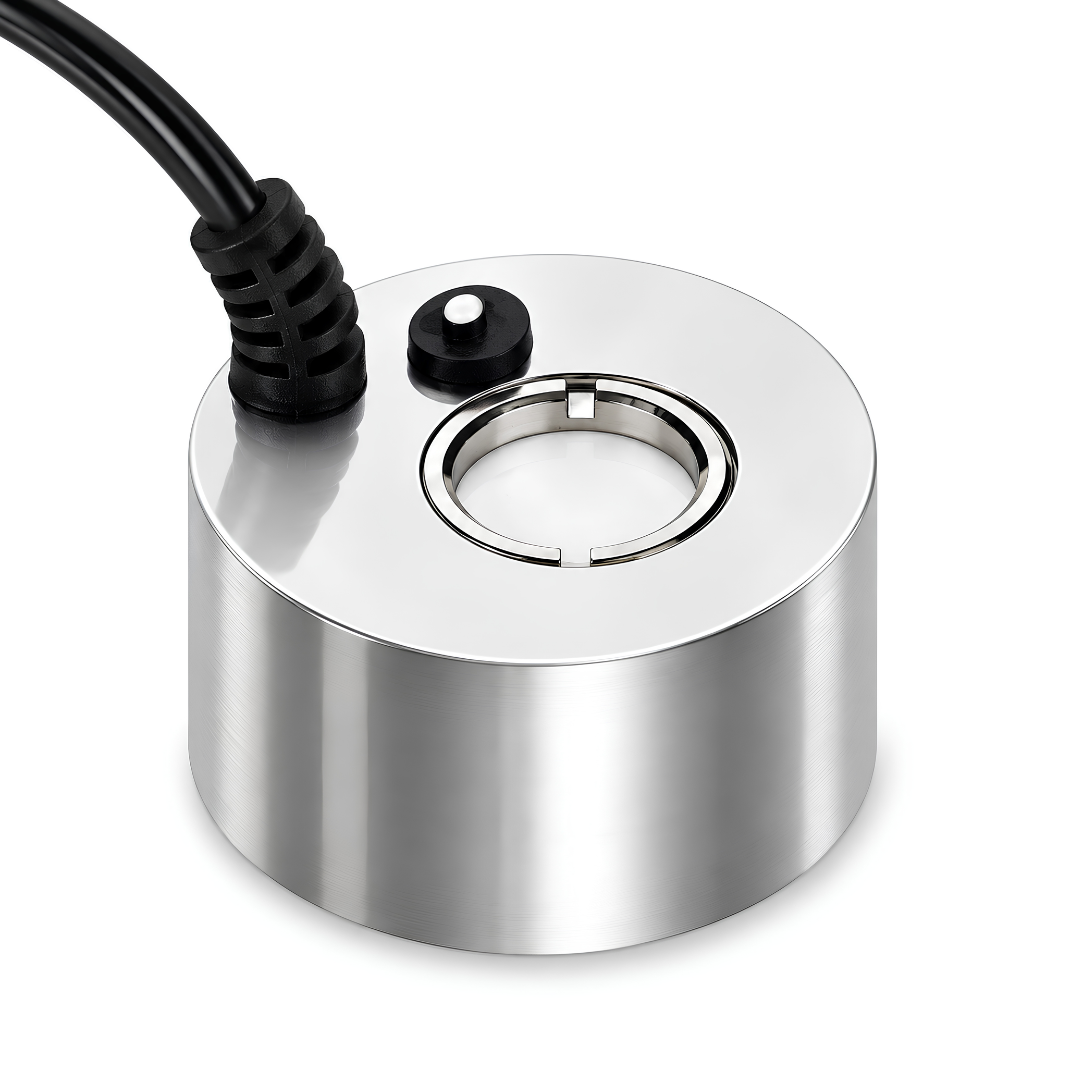Single Disc Mist Maker WM10 with ultrasonic ceramic disc, 10 metre cable and 24V AC operation, designed to create a decorative fog and mist effect in garden fountains, ponds and indoor or outdoor water features.