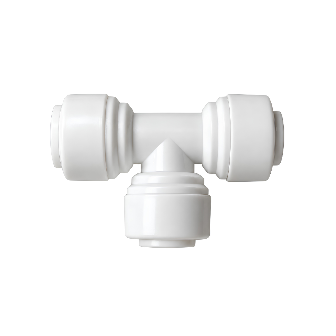 0.2mm ceramic misting nozzle with 1/4-inch T compression fitting for RO tubing, patio cooling, greenhouse humidification and misting systems