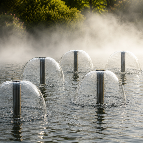 Mushroom Fountain Nozzle for creating smooth mushroom-shaped water displays in ponds, garden fountains and decorative water features