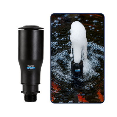 Plastic Bubbler Foam Jet Fountain Nozzle for creating aerated frothy water displays in ponds, garden fountains and decorative water features