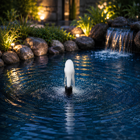 Plastic Bubbler Foam Jet Fountain Nozzle for creating aerated frothy water displays in ponds, garden fountains and decorative water features