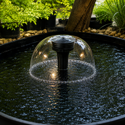 Plastic Mushroom Fountain Head for creating smooth mushroom-shaped water displays in ponds, garden fountains and decorative water features