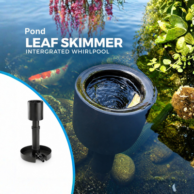 Mechanical pond leaf skimmer with telescopic floating suction head, removable debris basket and 20–40mm connection for ponds up to 25 square metres