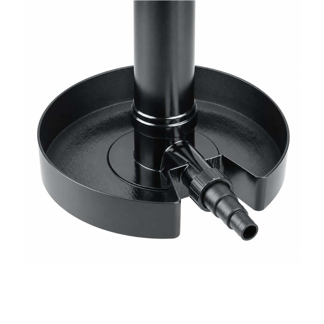 Mechanical pond leaf skimmer with telescopic floating suction head, removable debris basket and 20–40mm connection for ponds up to 25 square metres
