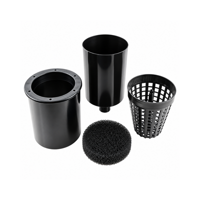 Mechanical pond leaf skimmer with telescopic floating suction head, removable debris basket and 20–40mm connection for ponds up to 25 square metres