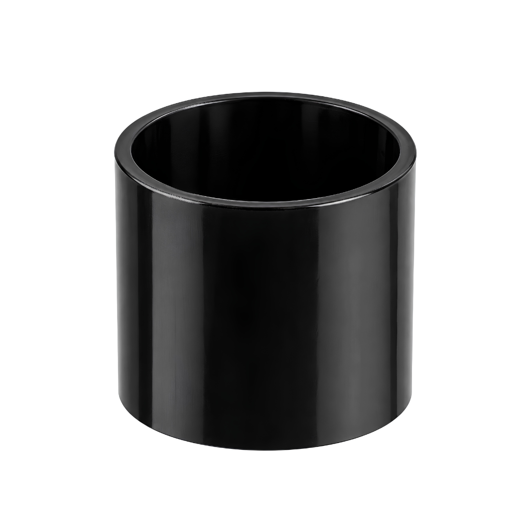 Black 50mm pool pipe connector for joining two sections of swimming pool pipework