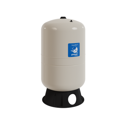 PressureWave Vertical Water Pressure Tanks available in 60L, 100L, 150L, 200L, 300L and 450L capacities, featuring steel construction, butyl diaphragm and stainless steel connections for booster pumps, irrigation and water pressure systems.