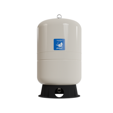 PressureWave Vertical Water Pressure Tanks available in 60L, 100L, 150L, 200L, 300L and 450L capacities, featuring steel construction, butyl diaphragm and stainless steel connections for booster pumps, irrigation and water pressure systems.