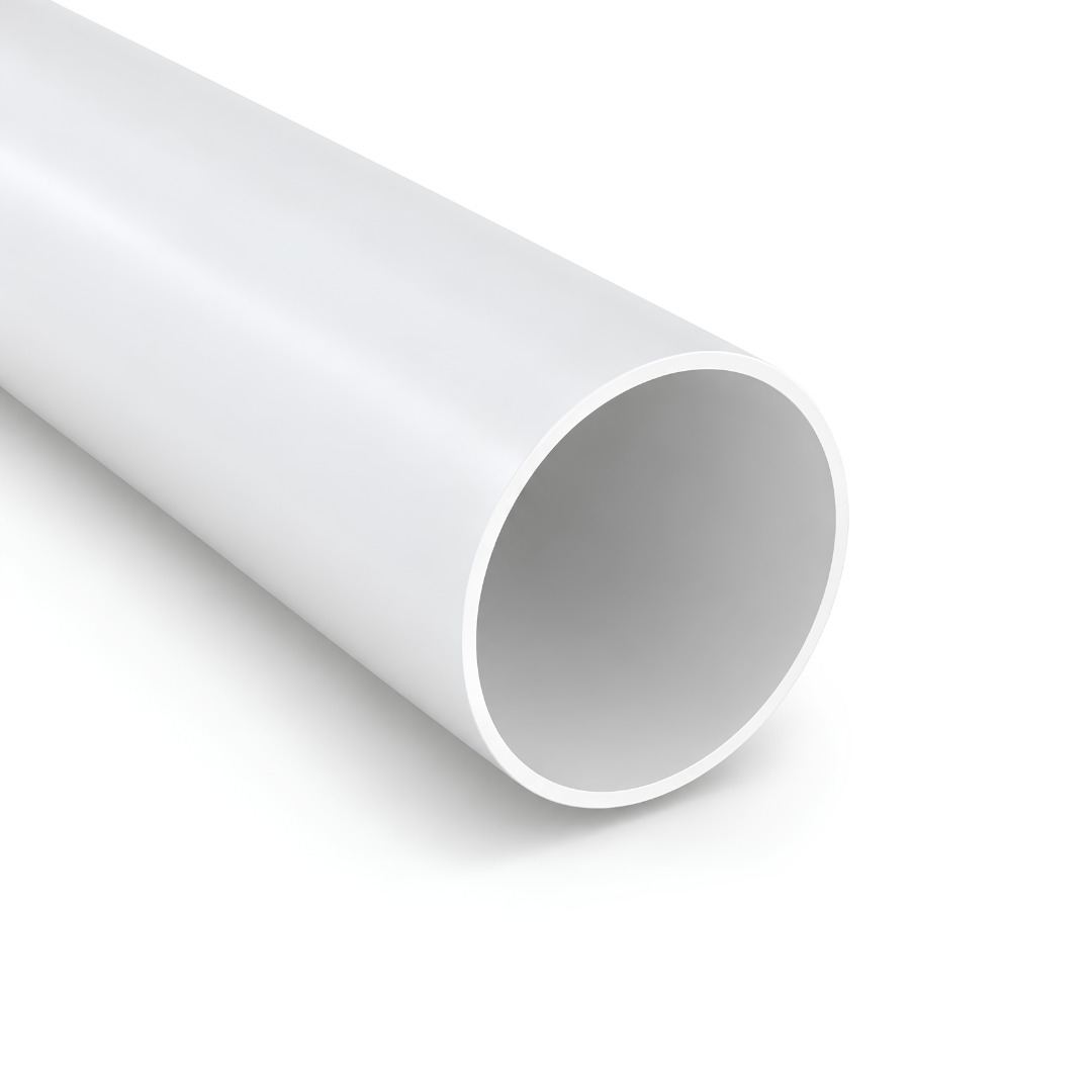 White 50mm PVC plumbing pipe sold per metre, suitable for swimming pool plumbing, kitchen sink drainage, bathroom showers, baths and general household drainage installations.