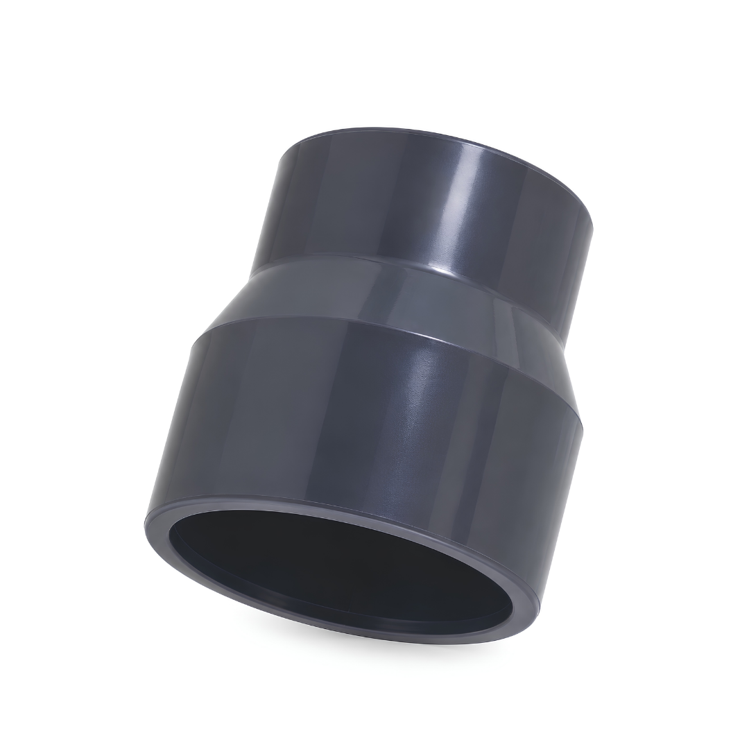 PVC glue reducing socket for connecting different sizes of PVC pressure pipe in pool, irrigation, pump and water systems