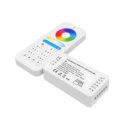 RGBW Light Controller with handheld remote, receiver and 150 Watt LED driver, designed for RGB colour-changing control of up to 6 compatible 12V DC LED lights.