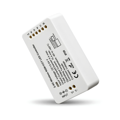 RGBW Light Controller with handheld remote, receiver and 150 Watt LED driver, designed for RGB colour-changing control of up to 6 compatible 12V DC LED lights.