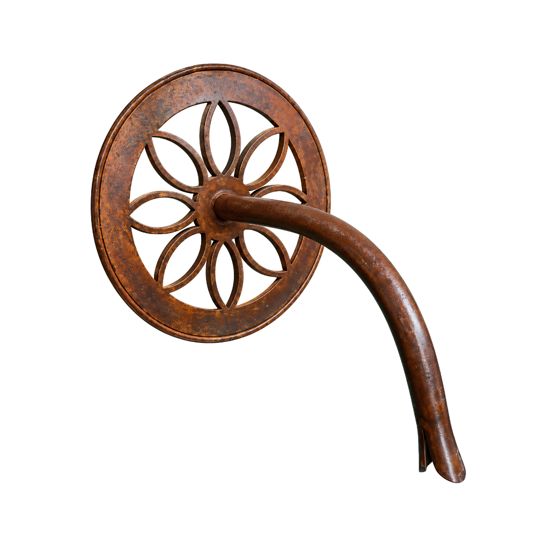 Round Daisy Bent Water Spout for wall-mounted garden fountains, ponds and decorative water features
