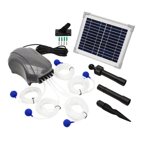 Solar Powered Air Pump with 5 Air Stones