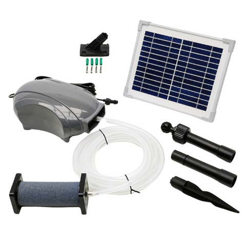 Solar Powered Air Pump with Single Large Air Stone