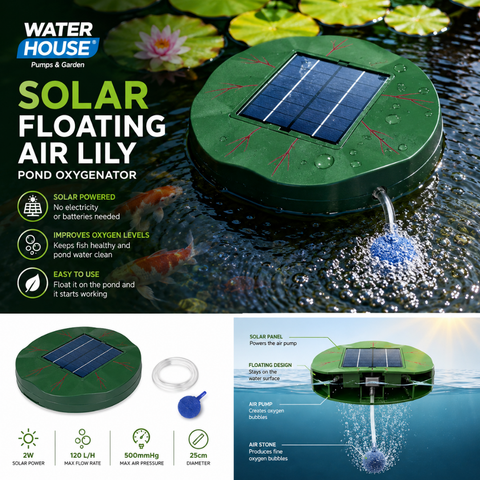 Solar Air Lily for Fish Ponds – Floating Pond Aerator & Oxygenator