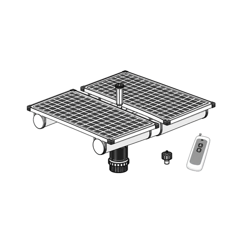 5000 L/h Solar Floating Fountain for ponds, dams and large outdoor water features with decorative water spray and solar-powered operation