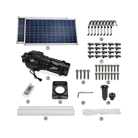 5000 L/h Solar Floating Fountain for ponds, dams and large outdoor water features with decorative water spray and solar-powered operation