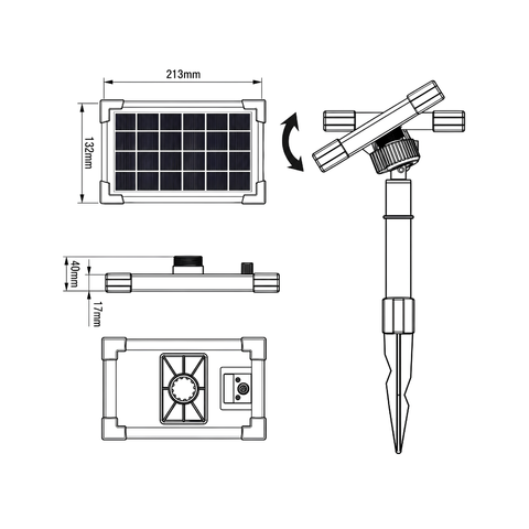Solar Powered Air Pump 3 Litres per minute with 3W solar panel, dual air outlets, two air stones and hoses for oxygenating small garden ponds and fish ponds.