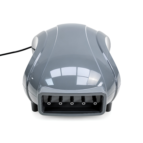Solar Powered Air Pump with 5 Air Stones, featuring a 5W solar panel, five air outlets, five 30mm air stones and hoses for oxygenating garden ponds, koi ponds and fish ponds.