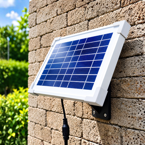 Solar Powered Air Pump with Single Large Air Stone, featuring a 5W solar panel, 10 L/min maximum airflow, 50 × 150mm air stone and 5m hose for aerating garden ponds and fish ponds.
