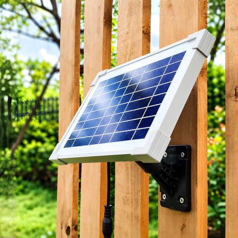 Solar Powered Air Pump with Single Large Air Stone, featuring a 5W solar panel, 10 L/min maximum airflow, 50 × 150mm air stone and 5m hose for aerating garden ponds and fish ponds.