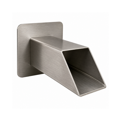 Square Stainless Steel Wall Spout for creating smooth cascading water flows in garden fountains, water walls and decorative water features