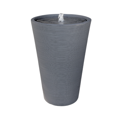 Textured Tempo contemporary outdoor water feature for gardens, patios, courtyards and landscaped spaces