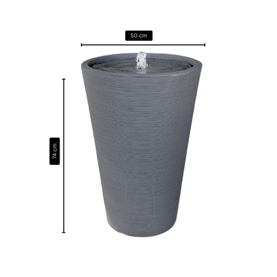 Textured Tempo contemporary outdoor water feature for gardens, patios, courtyards and landscaped spaces
