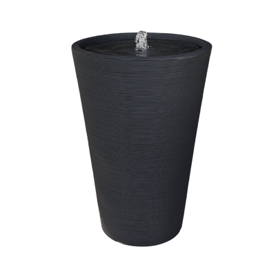 Textured Tempo contemporary outdoor water feature for gardens, patios, courtyards and landscaped spaces