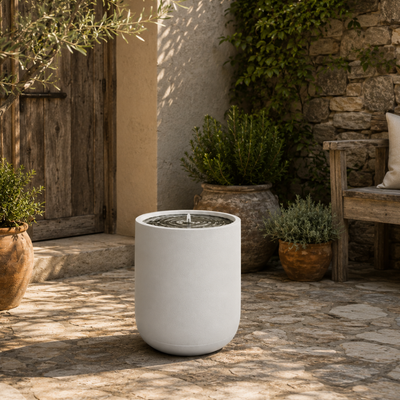 Urban Ripple contemporary outdoor water feature for gardens, patios, courtyards and landscaped spaces