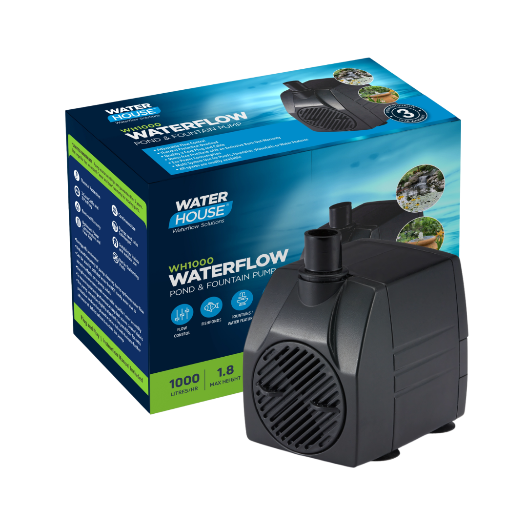 Waterhouse WH1000 1000 L/h Submersible Pond and Fountain Pump for ponds, fountains and decorative water features