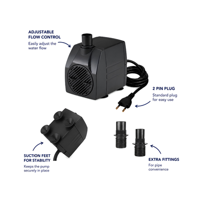 Waterhouse WH1100 Submersible Pond and Fountain Pump with 1.8m maximum lift for ponds, fountains and decorative water features