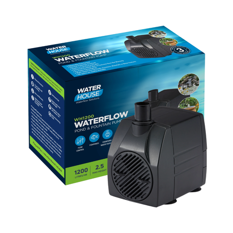 Waterhouse WH1200 1200 L/h Submersible Pond and Fountain Pump with 2.5m maximum lift for ponds, fountains and decorative water features