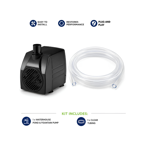 Waterhouse WH1200 1200 L/h Submersible Pond and Fountain Pump with 2.5m maximum lift for ponds, fountains and decorative water features